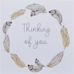 4AG161 Thinking Of You Feathers Card