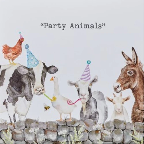 4FL474 Party Animals Greeting Card