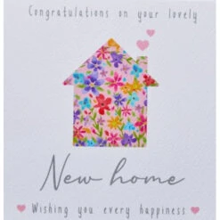 4FW101 Ditsy Floral New Home Greeting Card