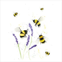A010 Bees And Lavender Greeting Card