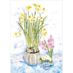 A180 Narcissi And Pink Hyacinth