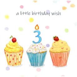 JC043 Little Wishes 3rd Birthday Card