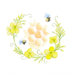 JC059 Canola Bees Greeting Card