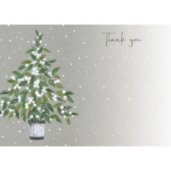 XN008 Mistletoe Tree Thank You Notecards (Pk 10)