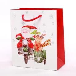 BS19 Santa & Rudolph On Motorbike Gift Bag