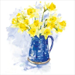 WS431 Blue Jug Of Daffodils